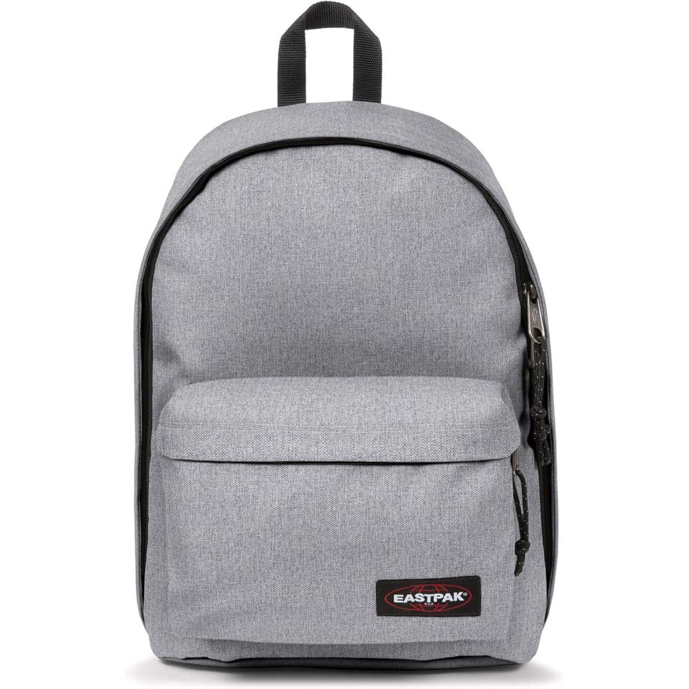 imageEASTPAK Out Of Office  31L Backpack with Dual Compartments 16 Laptop Sleeve Security Pocket Bottle Holder ampamp Air Mesh Straps Black DenimSunday Grey