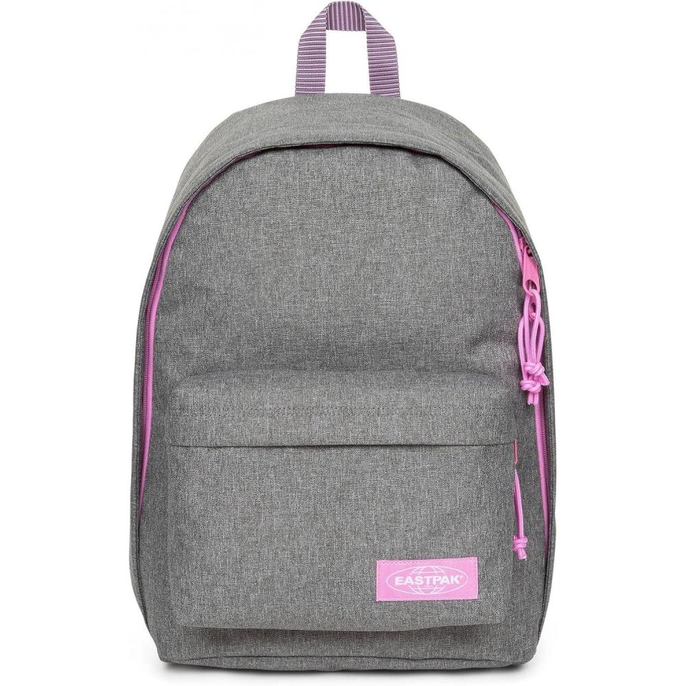 imageEASTPAK Out Of Office  31L Backpack with Dual Compartments 16 Laptop Sleeve Security Pocket Bottle Holder ampamp Air Mesh Straps Ultra MarineKontrast Stripe Grey