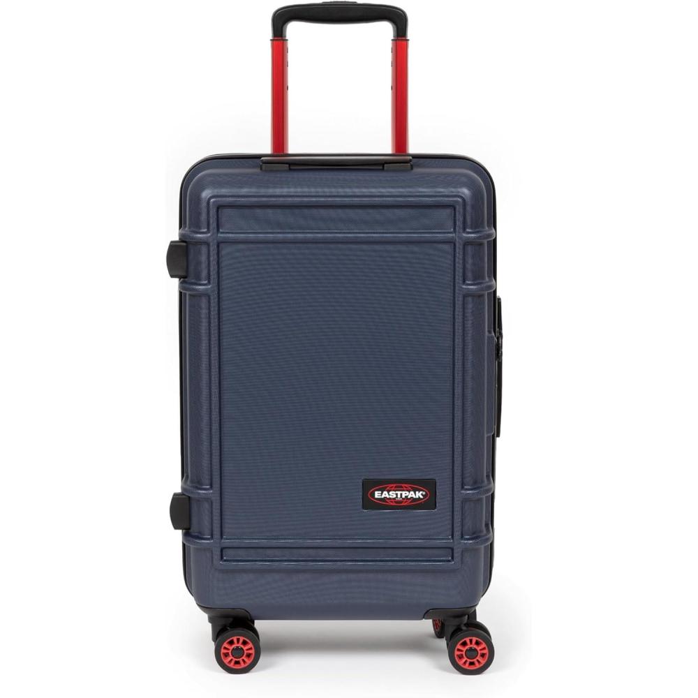 imageEASTPAK ResistR Zip Cabin  28L Hardshell CarryOn with Dual Compartments 360 Spinner Wheels TSA Lock ampamp Telescopic Handle BlackMarine Navy