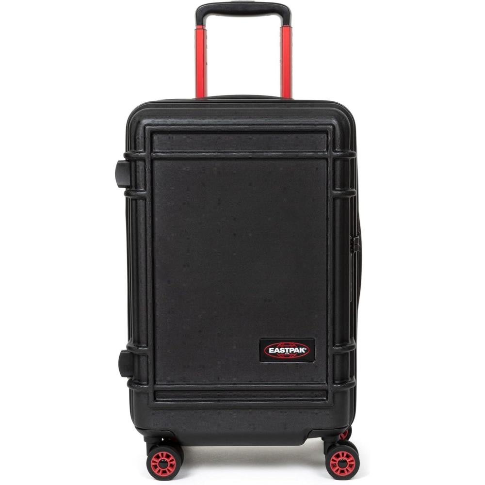 imageEASTPAK ResistR Zip S  34L Hardshell Suitcase with Dual Compartments TSA Lock Silent 360 Spinner Wheels ampamp WaterResistant Design BlackBlack
