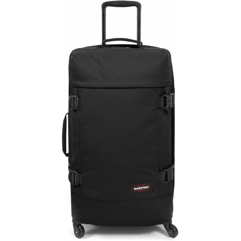 imageEASTPAK Trans4 M  68L Large Wheeled Luggage with Dual Compartments TSA Lock 360 Spinner Wheels and DiamondEmbossed Handle BlackTarp Black2