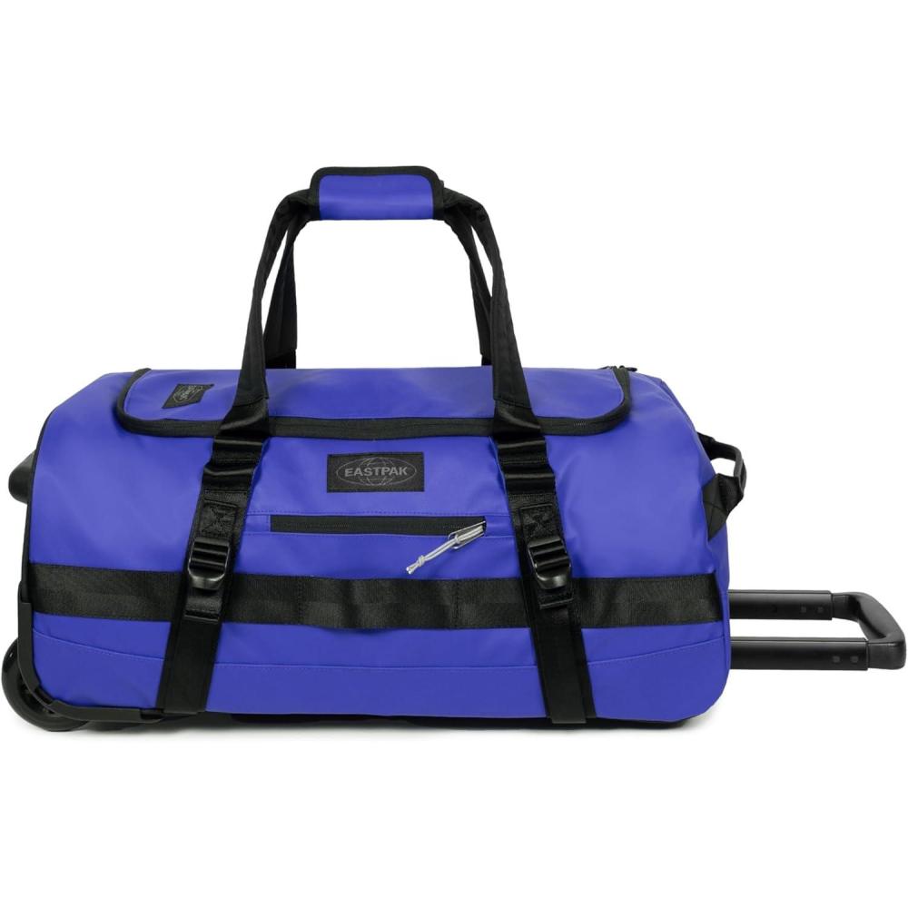 imageEastpak Duffel Pack Wheel L  90L Wheeled Duffel with Telescopic Handle Convertible Backpack Straps Weatherproof Finish ampamp Gear LoopsTarp Khaki