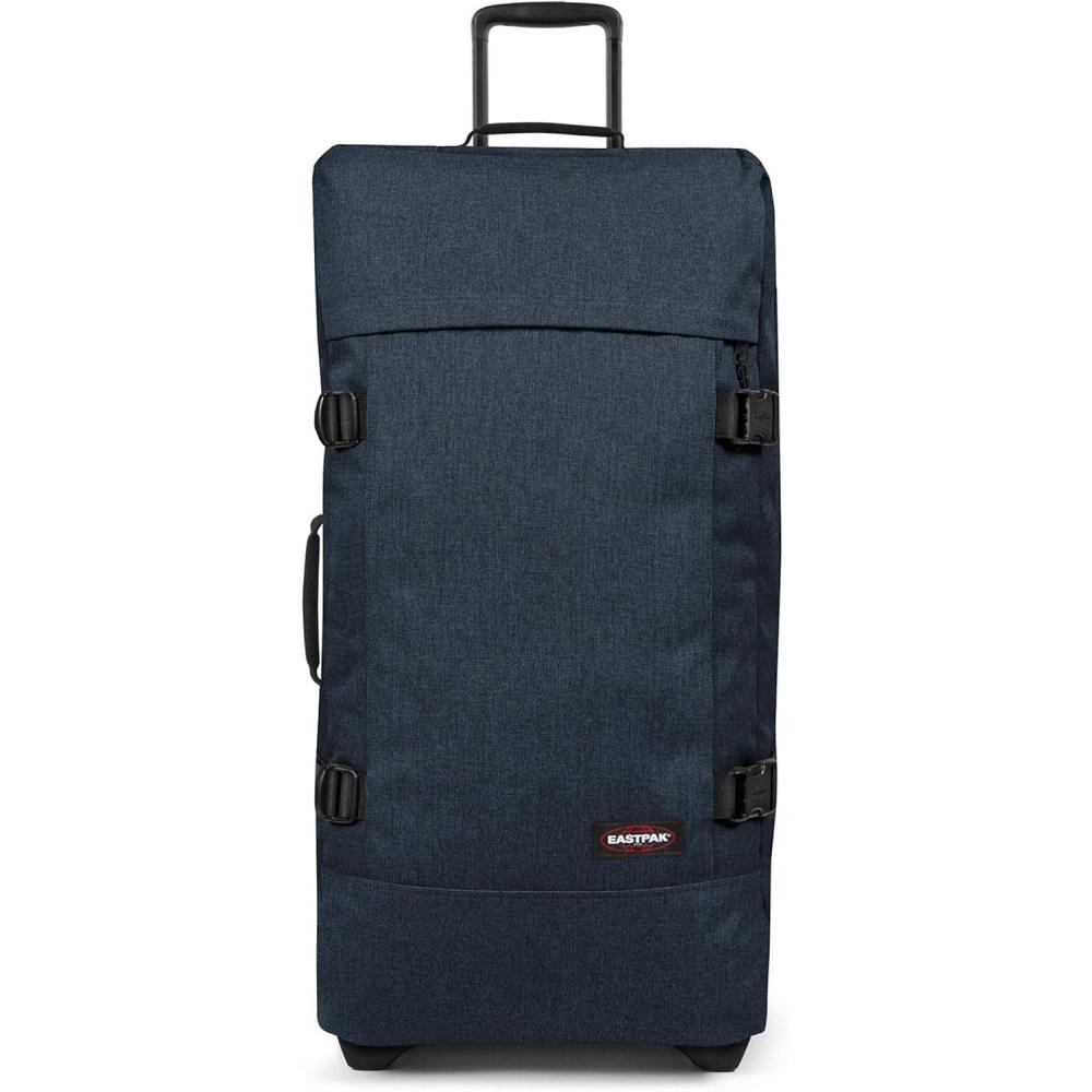imageEastpak Tranverz L  121L Large Wheeled Luggage with Dual Compartments TSA Lock Compression Straps ampamp SmoothWheeling System Sunday GreyTriple Denim