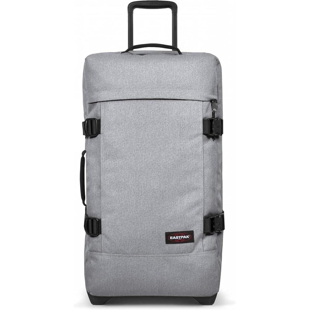 imageEastpak Tranverz M  78L Large Wheeled Luggage with Dual Compartments TSA Lock Compression Straps ampamp SmoothWheeling System BlackSunday Grey