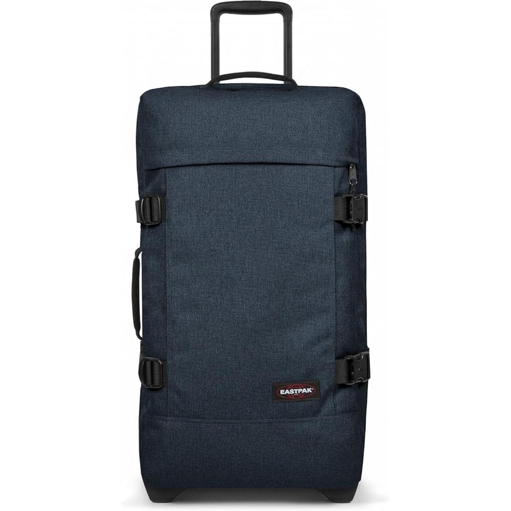 imageEastpak Tranverz M  78L Large Wheeled Luggage with Dual Compartments TSA Lock Compression Straps ampamp SmoothWheeling System BlackTriple Denim