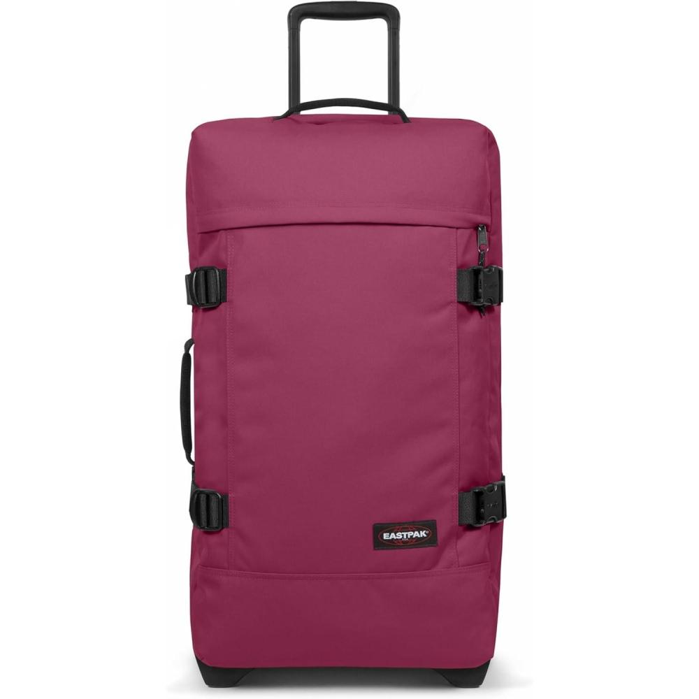 imageEastpak Tranverz M  78L Large Wheeled Luggage with Dual Compartments TSA Lock Compression Straps ampamp SmoothWheeling System BlackWine Burgundy