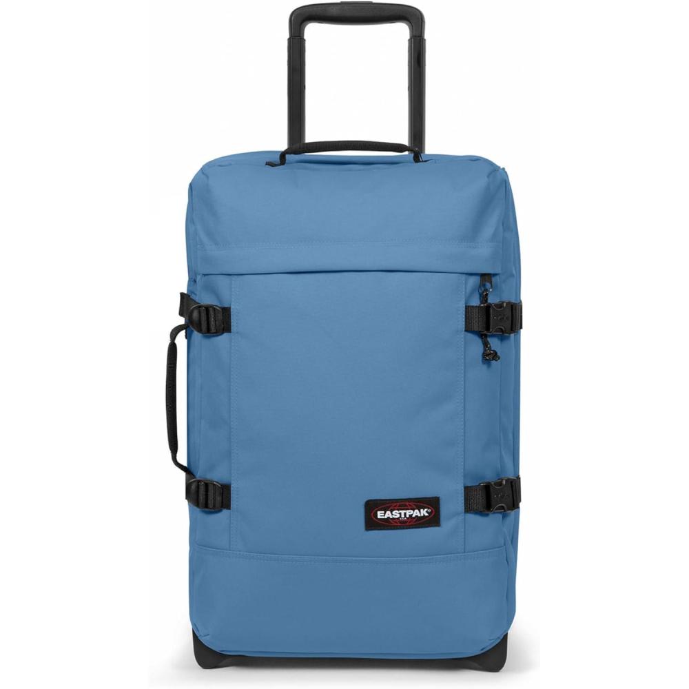 imageEastpak Tranverz S  42L Large Wheeled Luggage with Dual Compartments TSA Lock Compression Straps ampamp SmoothWheeling System Sunday GreyAviator Blue