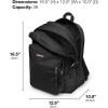 EASTPAK Pinnacle – 38L Everyday Backpack with Dual Compartments, Organizer Front Pocket, Quilted Back Panel & Shaped Shoulder Straps, Black(Black)