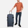EASTPAK Trans4 M – 68L Large Wheeled Luggage with Dual Compartments, TSA Lock, 360° Spinner Wheels, and Diamond-Embossed Handle, Black(Double Denim)
