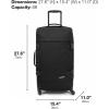 EASTPAK Trans4 M – 68L Large Wheeled Luggage with Dual Compartments, TSA Lock, 360° Spinner Wheels, and Diamond-Embossed Handle, Black(Tarp Black2)