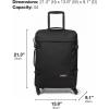 EASTPAK Trans4 S – 44L Large Wheeled Luggage with Dual Compartments, TSA Lock, 360° Spinner Wheels, and Diamond-Embossed Handle, Black(Aviator Blue)