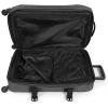EASTPAK Trans4 S – 44L Large Wheeled Luggage with Dual Compartments, TSA Lock, 360° Spinner Wheels, and Diamond-Embossed Handle, Black(Checker Dark Grey/Black)