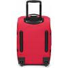 Eastpak Tranverz S – 42L Large Wheeled Luggage with Dual Compartments, TSA Lock, Compression Straps & Smooth-Wheeling System, Sunday Grey(Tomato Red)