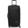 EASTPAK Trans4 M – 68L Large Wheeled Luggage with Dual Compartments, TSA Lock, 360° Spinner Wheels, and Diamond-Embossed Handle, Black(Tarp Black2)