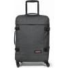 EASTPAK Trans4 S – 44L Large Wheeled Luggage with Dual Compartments, TSA Lock, 360° Spinner Wheels, and Diamond-Embossed Handle, Black(Checker Dark Grey/Black)